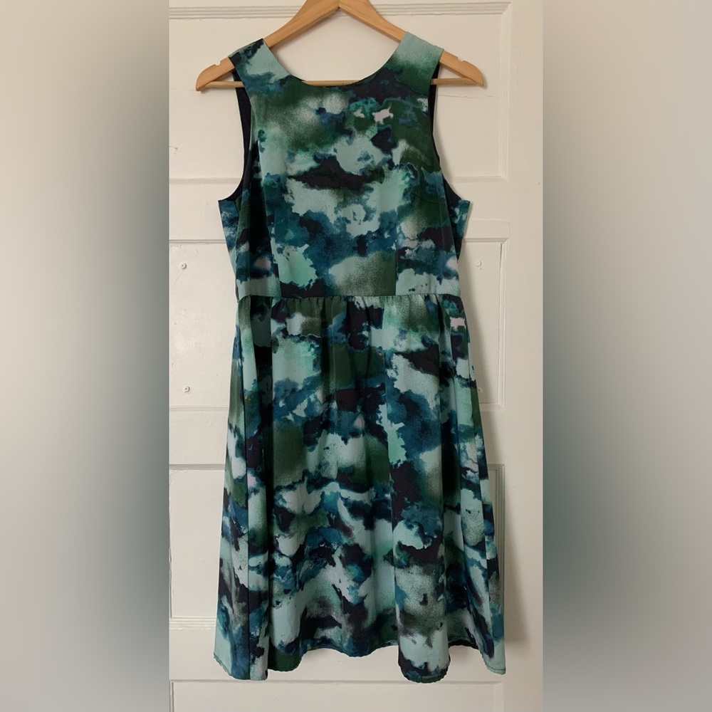 Massimo | blue/green watercolor dress